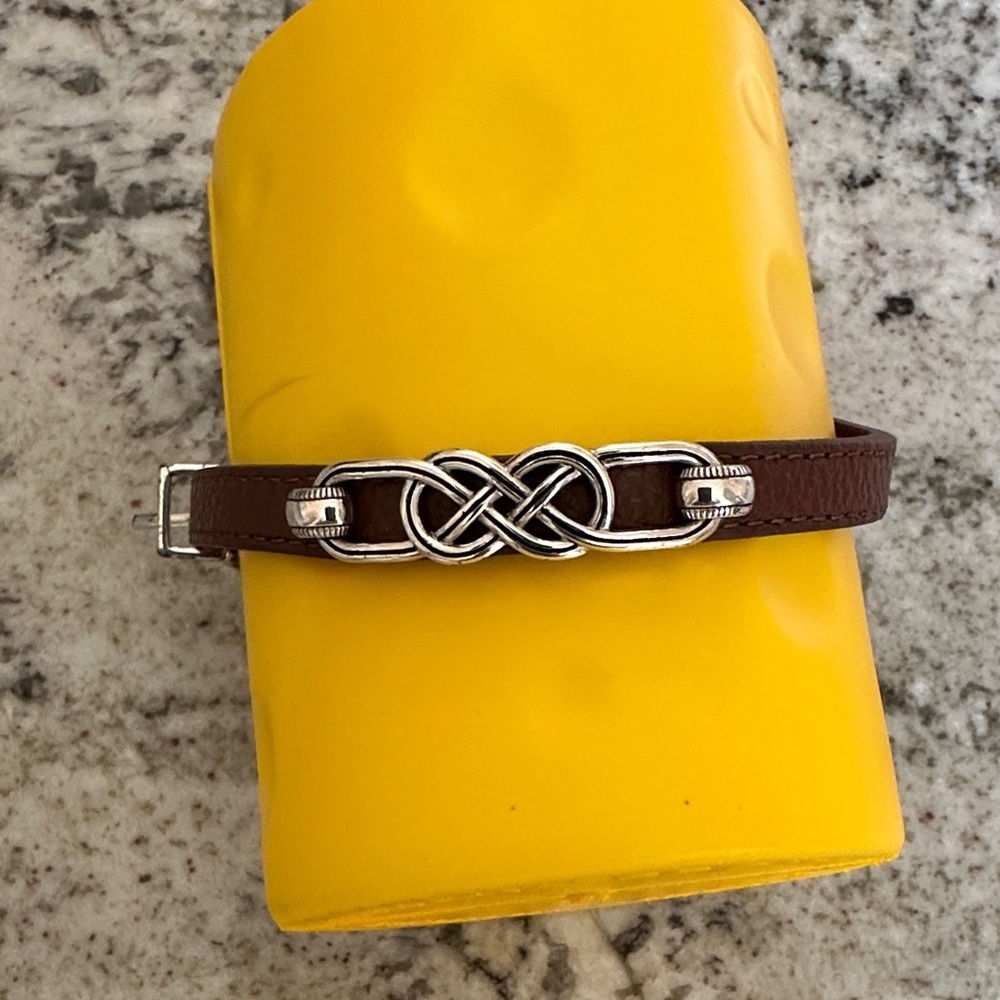 Brighton Brown Leather Bracelet with Silver Knot Clasp